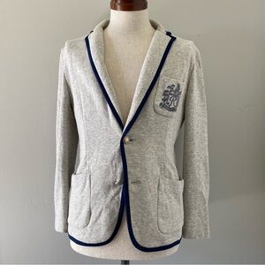 EDIFICE JAPAN x Russell Athletic men's gray knit rowing blazer, JP 38 (US XS)